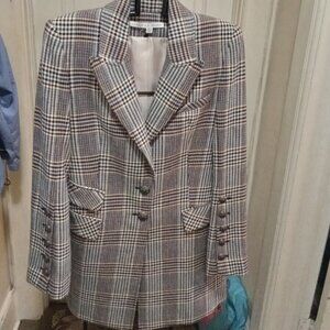 Veronica Beard Sz 4/6 Heritage print plaid longer lightweight Over Coat - Read